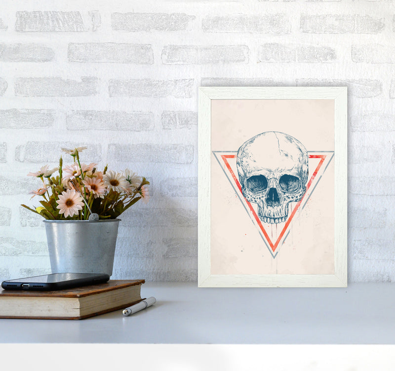 Skull In Triangles Art Print by Balaz Solti A4 Oak Frame