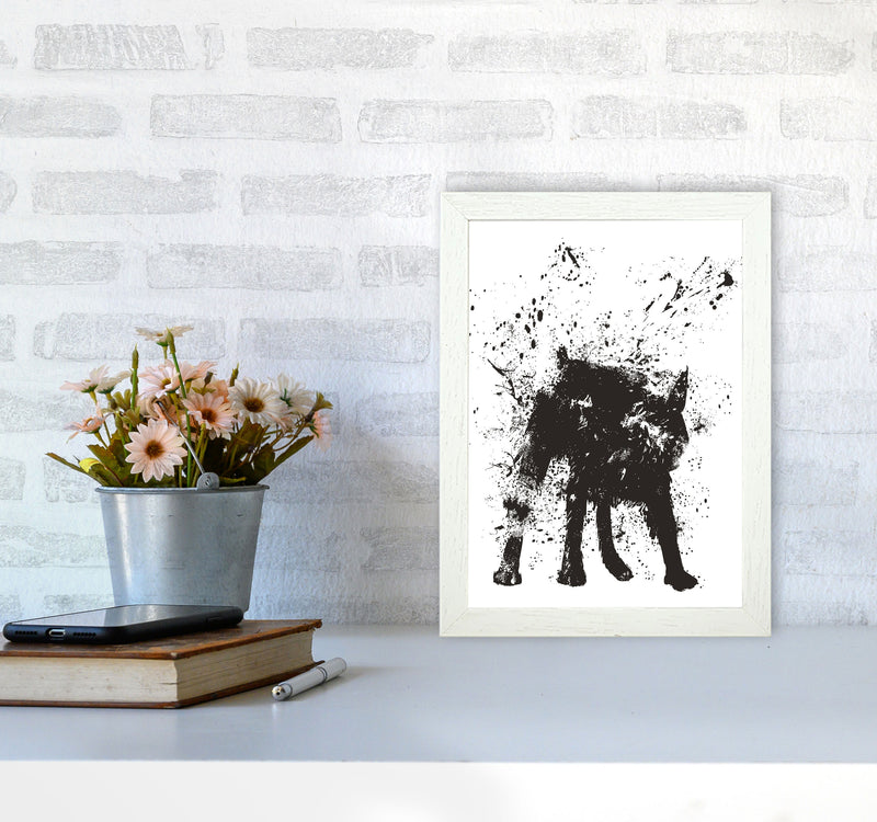 Wet Dog Animal Art Print by Balaz Solti A4 Oak Frame