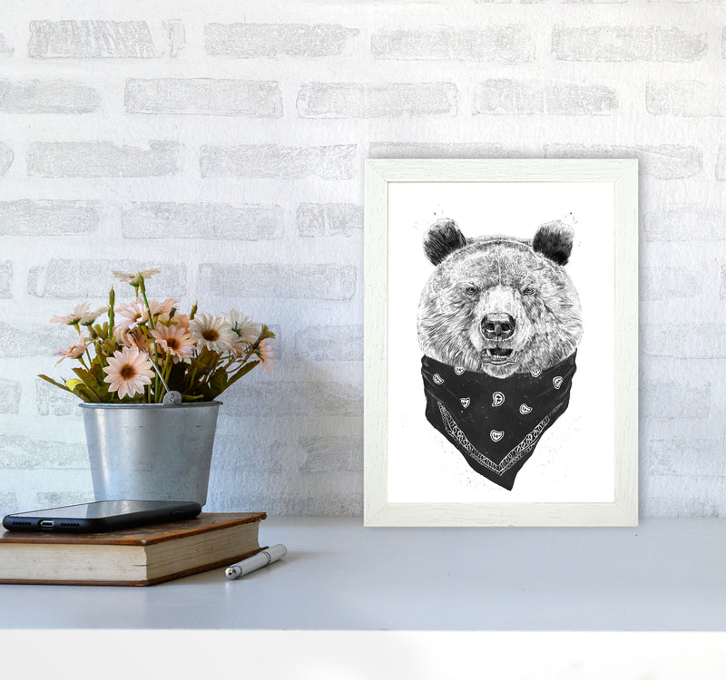 Wild Bear Animal Art Print by Balaz Solti A4 Oak Frame