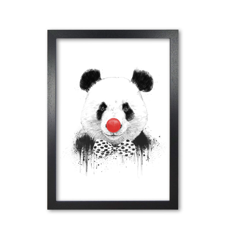 Clown Panda Animal Art Print by Balaz Solti Black Grain