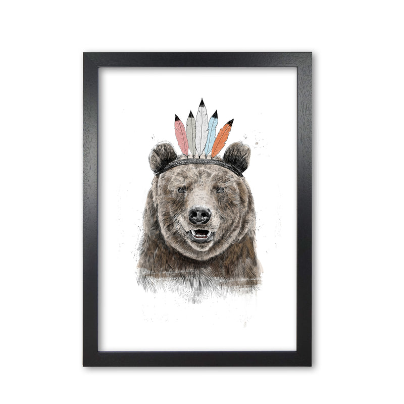 Festival Bear Animal Art Print by Balaz Solti Black Grain