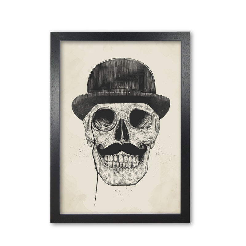 Gentlemen Never Die Skull Art Print by Balaz Solti Black Grain