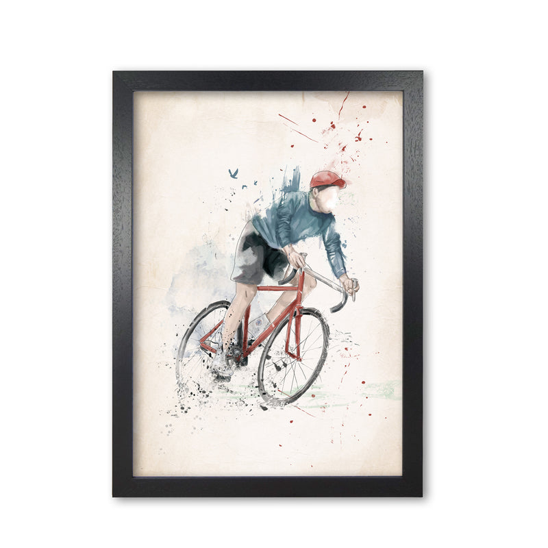 I Want To Ride My Bicycle Art Print by Balaz Solti Black Grain