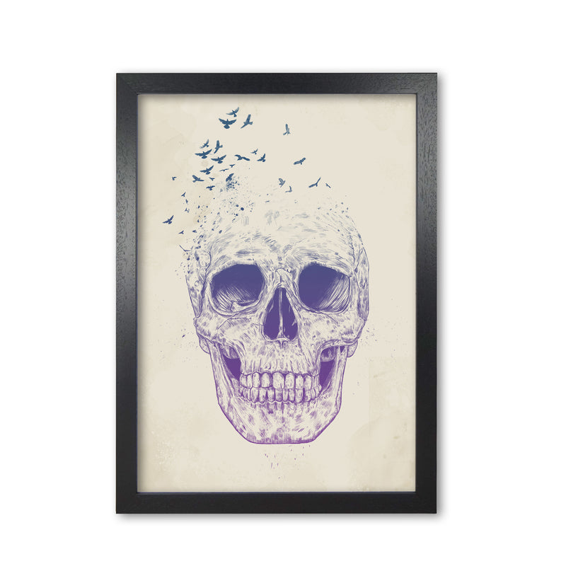 Let Them Fly Skull II Gothic Art Print by Balaz Solti Black Grain