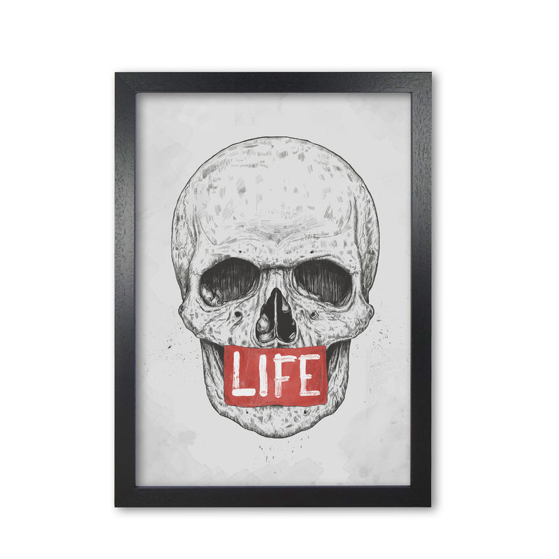 Skull Life Art Print by Balaz Solti Black Grain