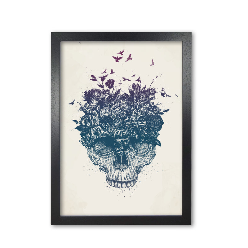 My Head Is A Jungle Skull Art Print by Balaz Solti Black Grain