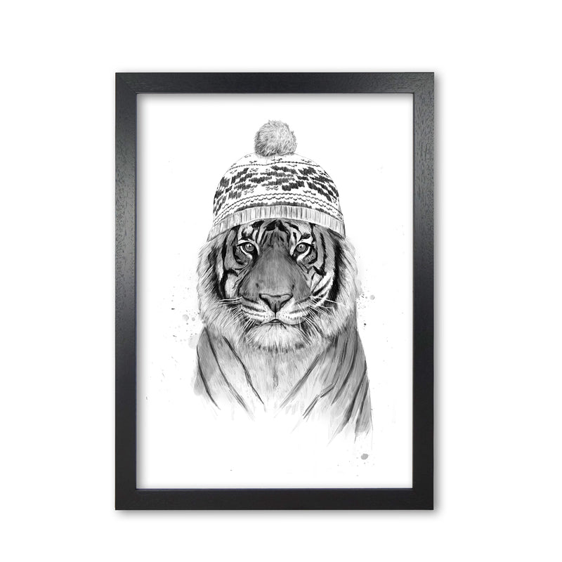 Siberian Tiger B&W Animal Art Print by Balaz Solti Black Grain