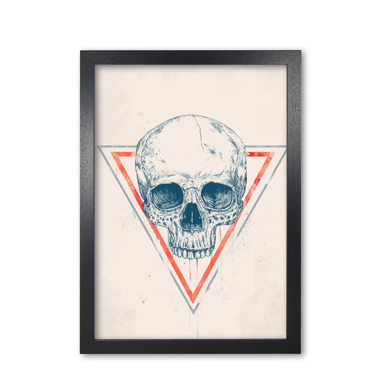 Skull In Triangles Art Print by Balaz Solti Black Grain