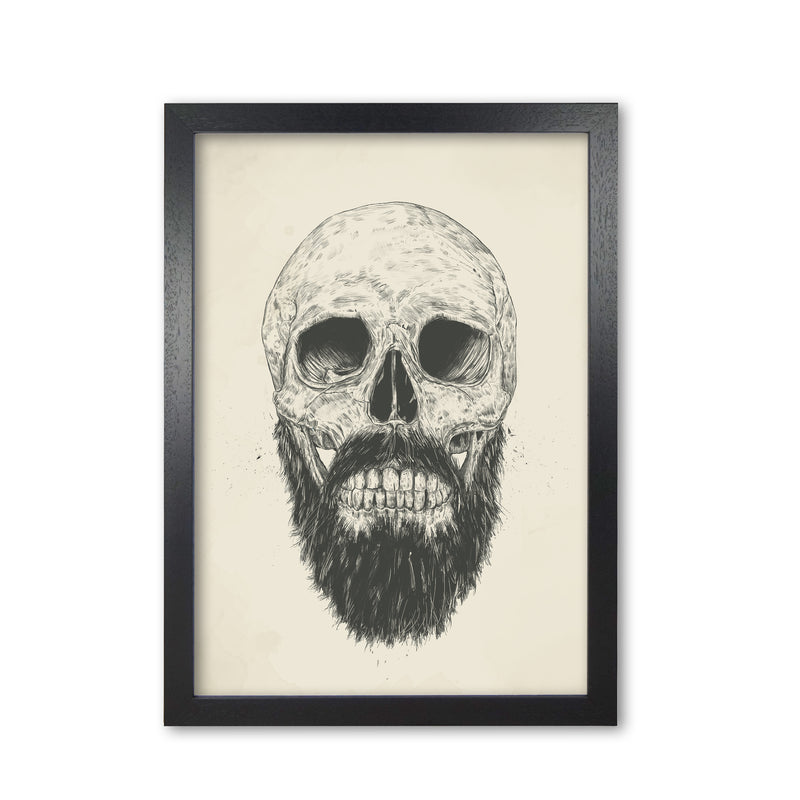The Beards Not Dead Skull Art Print by Balaz Solti Black Grain