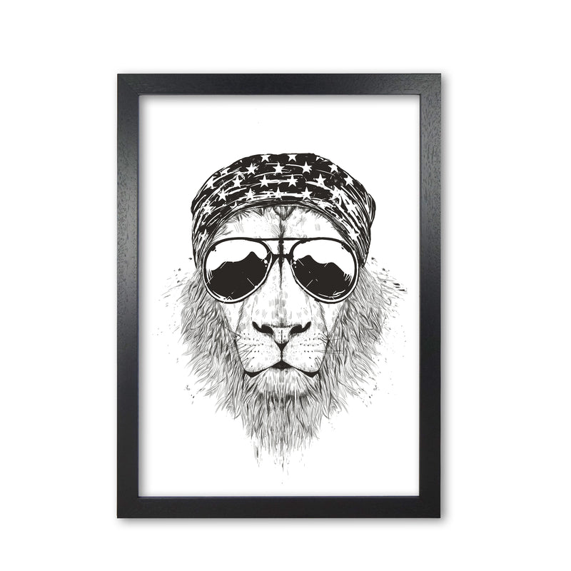 Wild Lion B&W Animal Art Print by Balaz Solti Black Grain