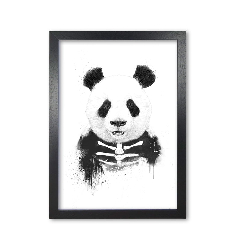 Zombie Panda Animal Art Print by Balaz Solti Black Grain