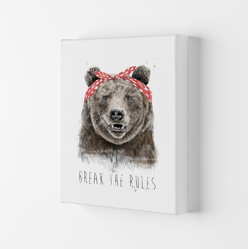Break The Rules Grizzly Animal Art Print by Balaz Solti Canvas