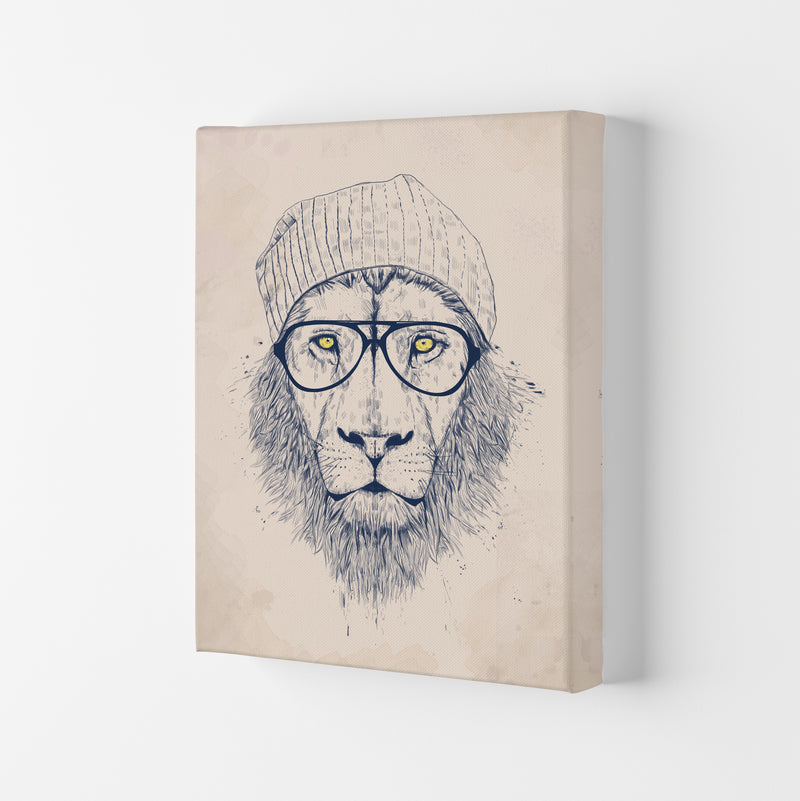 Cool Hipster Lion Animal Art Print by Balaz Solti Canvas