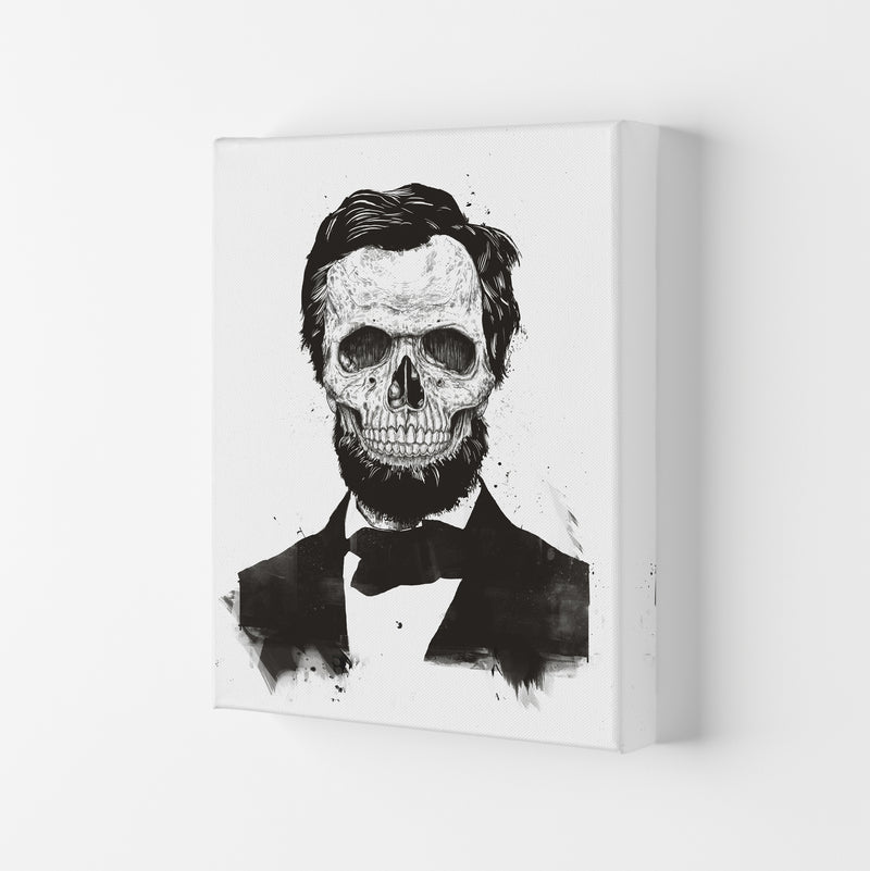 Dead Lincoln Skull B&W Modern Art Print by Balaz Solti Canvas