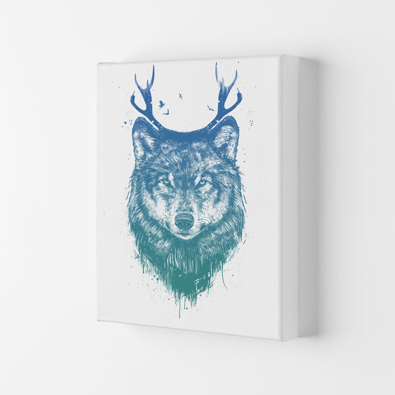 Deer Wolf Animal Art Print by Balaz Solti Canvas