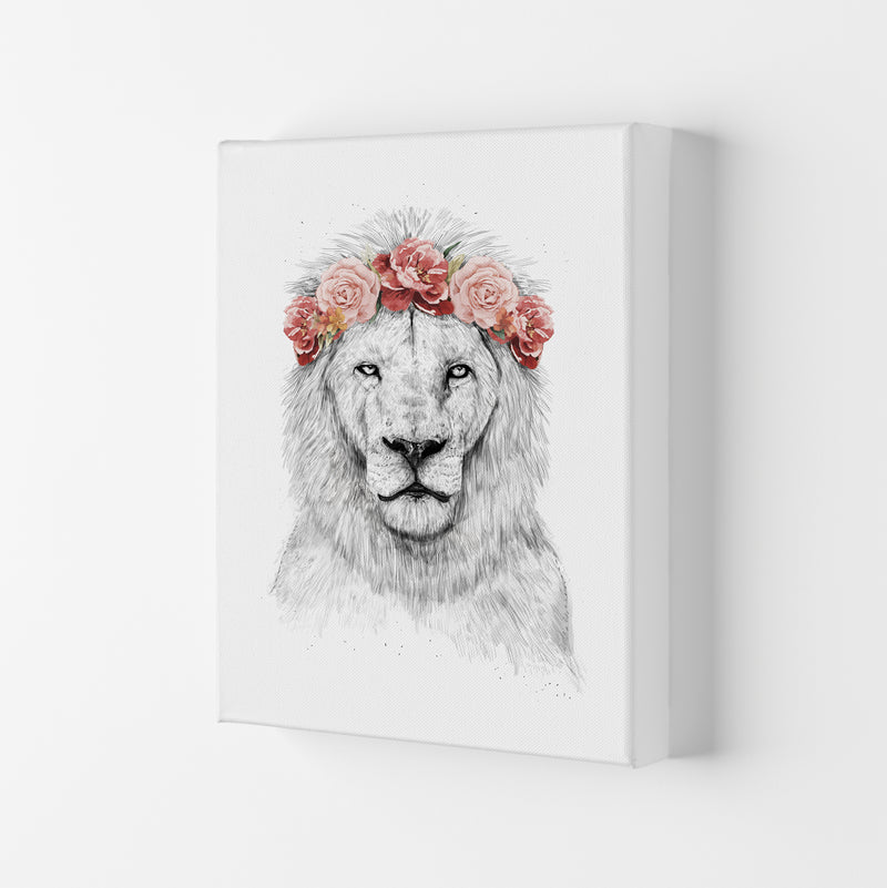Festival Floral Lion Animal Art Print by Balaz Solti Canvas