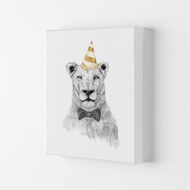 Get The Party Started Lion Colour Animal Art Print by Balaz Solti Canvas