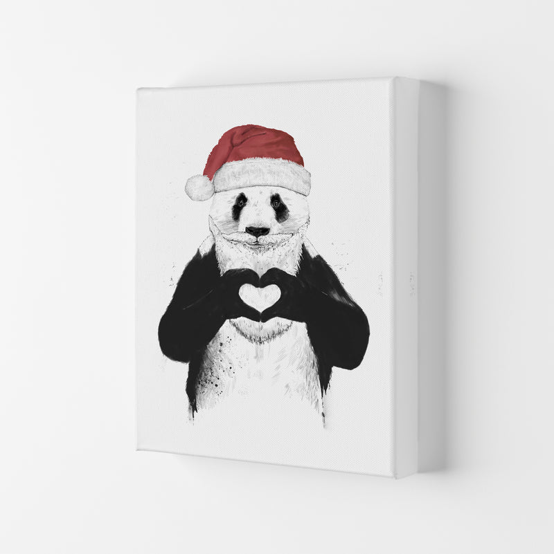 Santa Panda Animal Art Print by Balaz Solti Canvas