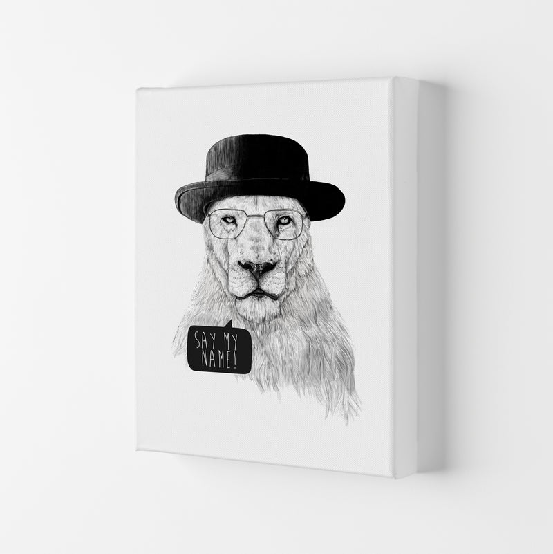 Say My name Lion Animal Art Print by Balaz Solti Canvas