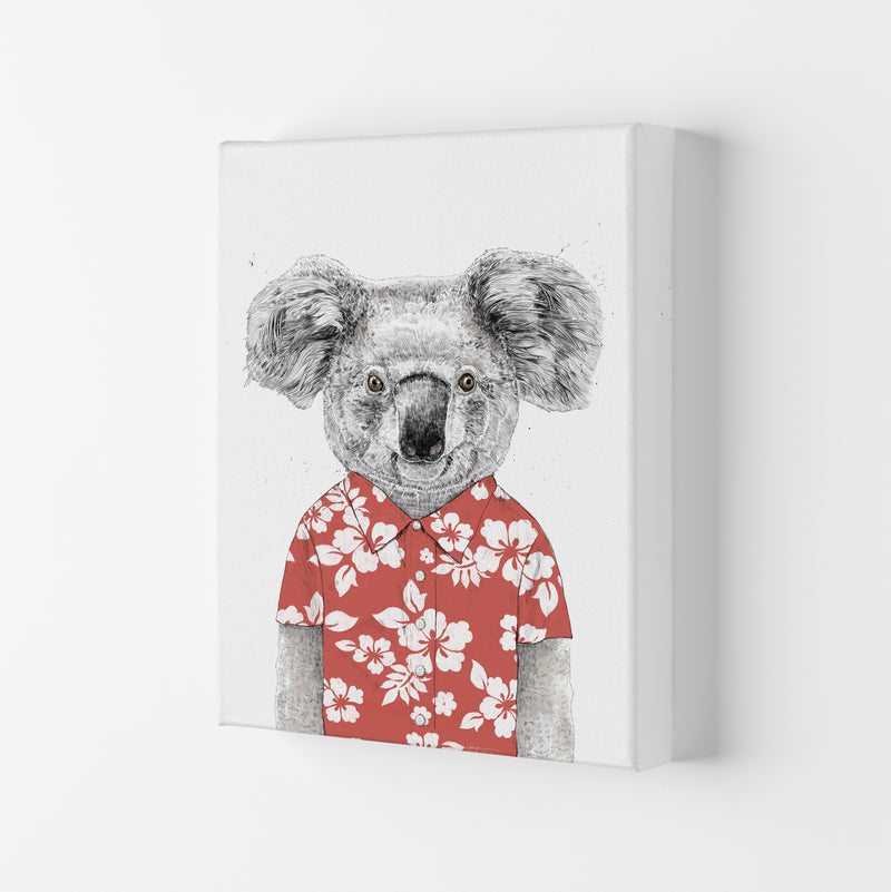 Summer Koala Red Animal Art Print by Balaz Solti Canvas