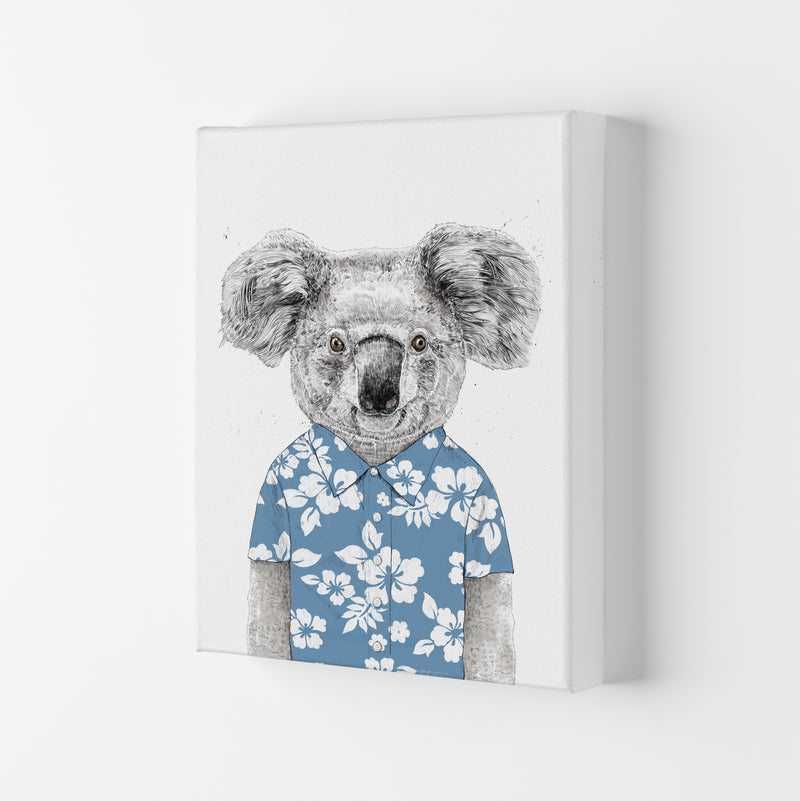 Summer Koala Blue Animal Art Print by Balaz Solti Canvas