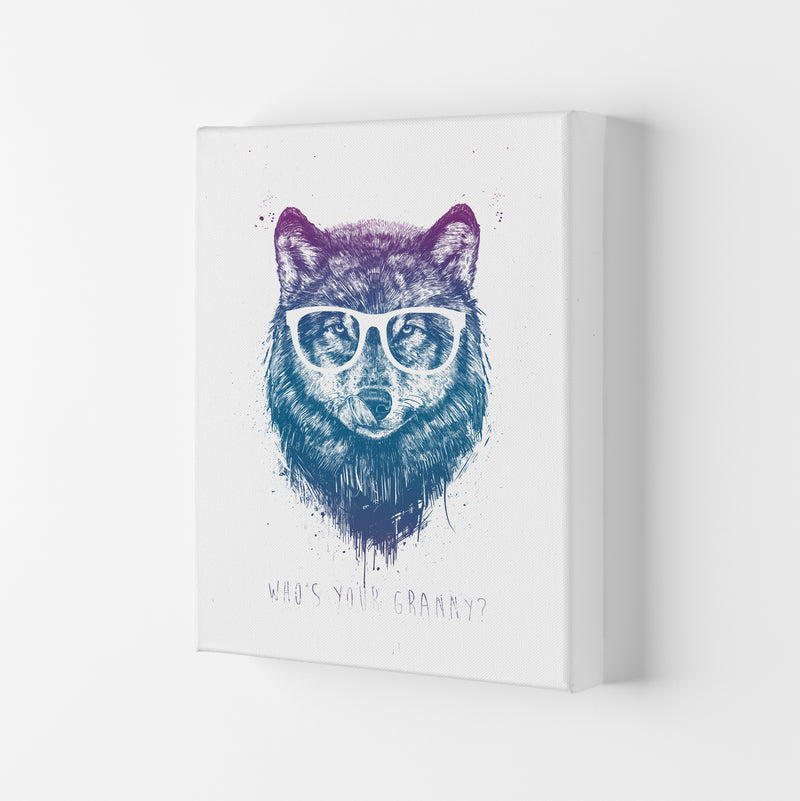 Who's Your Granny? Wolf Colour Animal Art Print by Balaz Solti Canvas