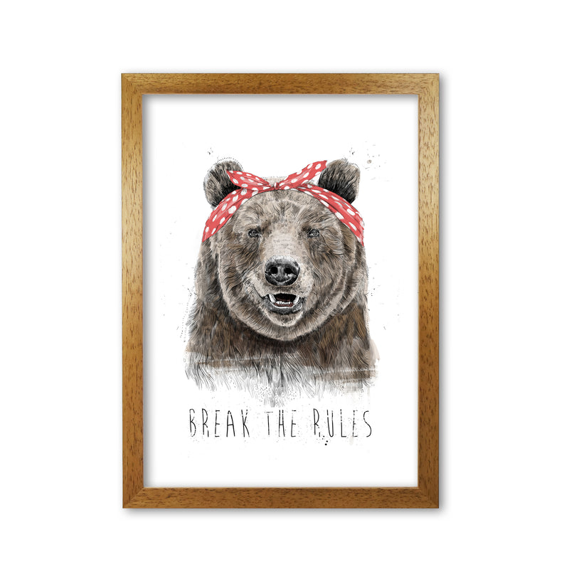 Break The Rules Grizzly Animal Art Print by Balaz Solti Oak Grain