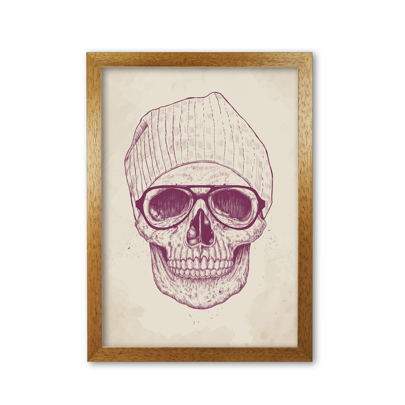 Cool Hipster Skull Gothic Art Print by Balaz Solti Oak Grain