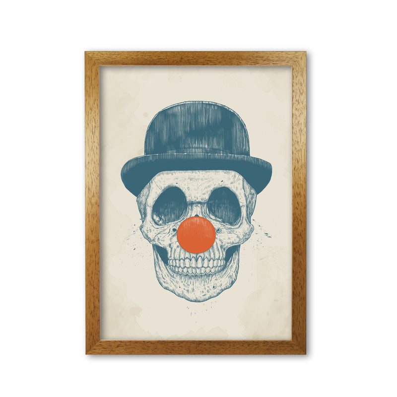 Dead Clown Skull Gothic Art Print by Balaz Solti Oak Grain