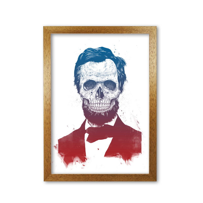 Dead Lincoln Skull Modern Art Print by Balaz Solti Oak Grain