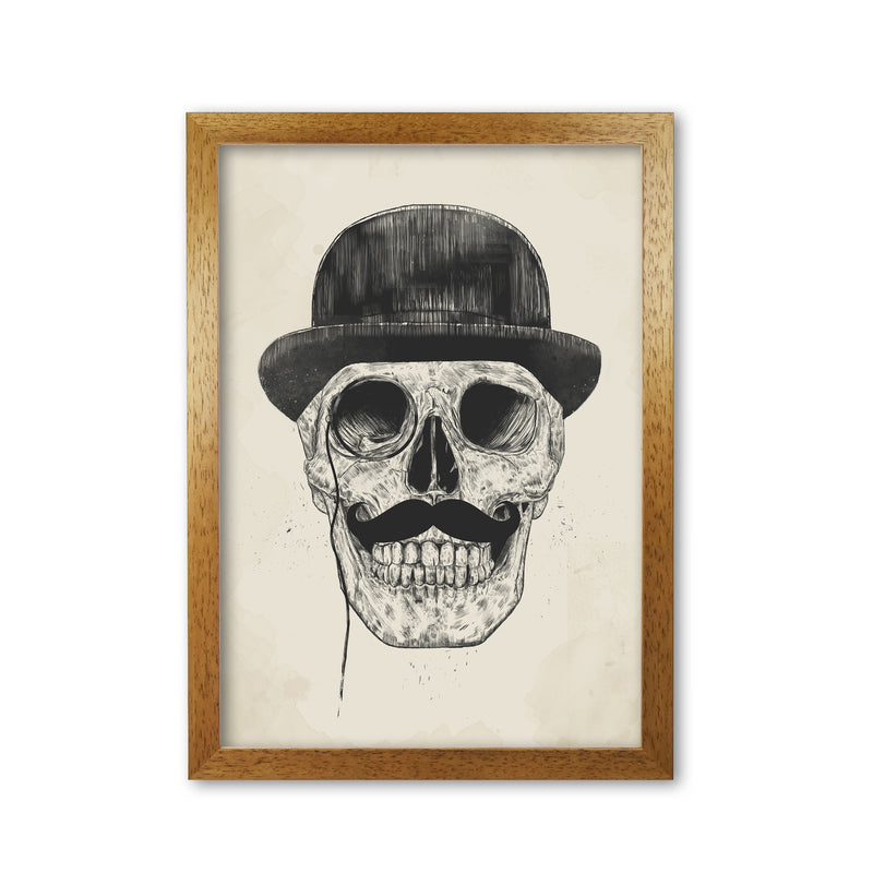Gentlemen Never Die Skull Art Print by Balaz Solti Oak Grain