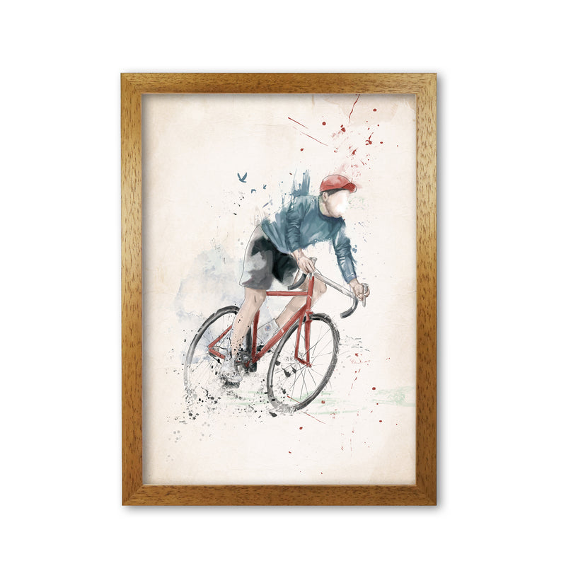 I Want To Ride My Bicycle Art Print by Balaz Solti Oak Grain