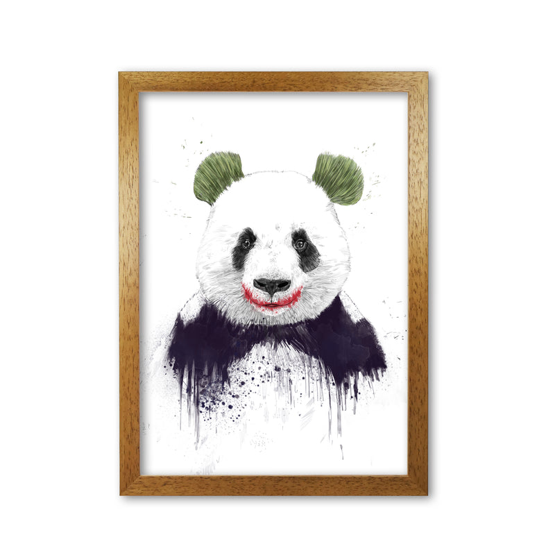 Jokerface Panda Animal Art Print by Balaz Solti Oak Grain