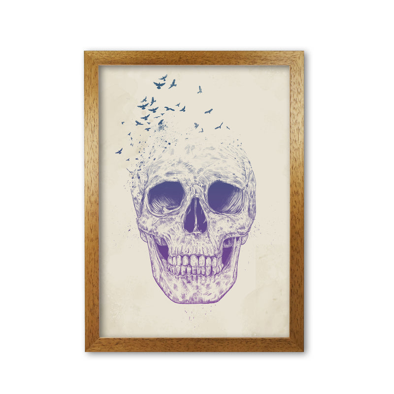 Let Them Fly Skull II Gothic Art Print by Balaz Solti Oak Grain