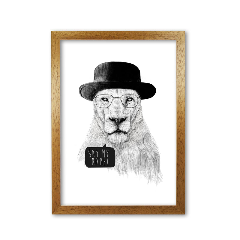 Say My name Lion Animal Art Print by Balaz Solti Oak Grain