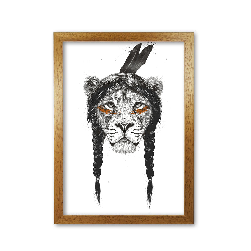 Warrior Lion Animal Art Print by Balaz Solti Oak Grain