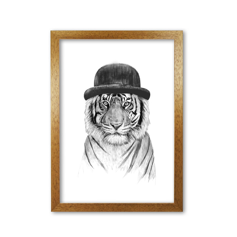 Welcome To The Jungle Tiger Animal Art Print by Balaz Solti Oak Grain