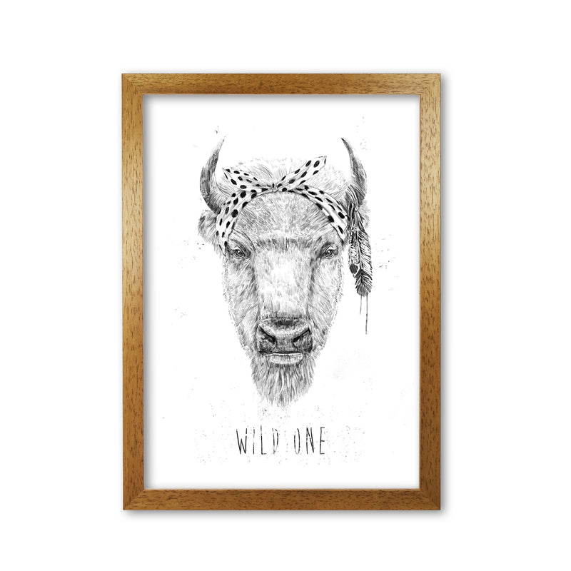 Wild One Buffalo Animal Art Print by Balaz Solti Oak Grain