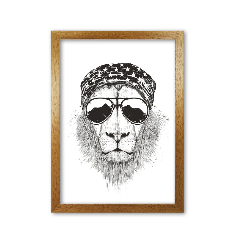 Wild Lion B&W Animal Art Print by Balaz Solti Oak Grain