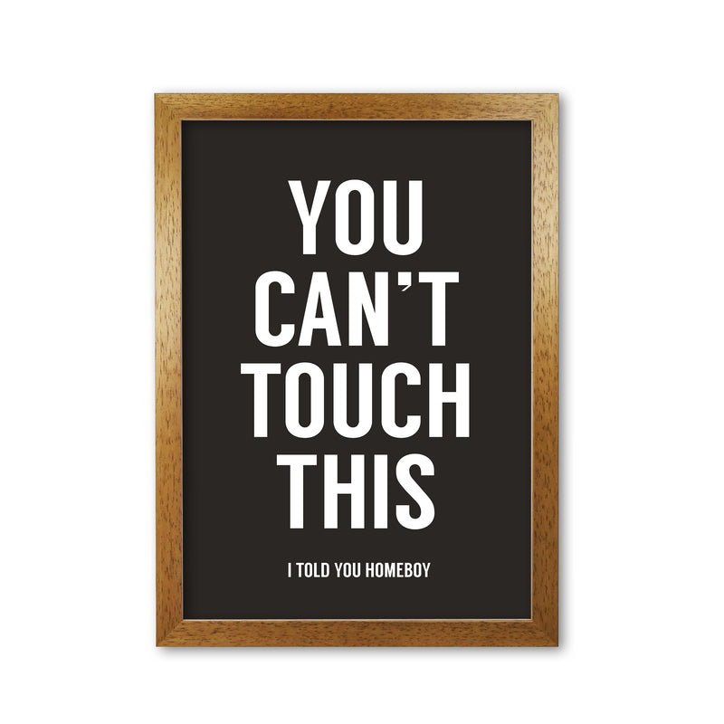 Can't Touch This Quote Art Print by Balaz Solti Oak Grain