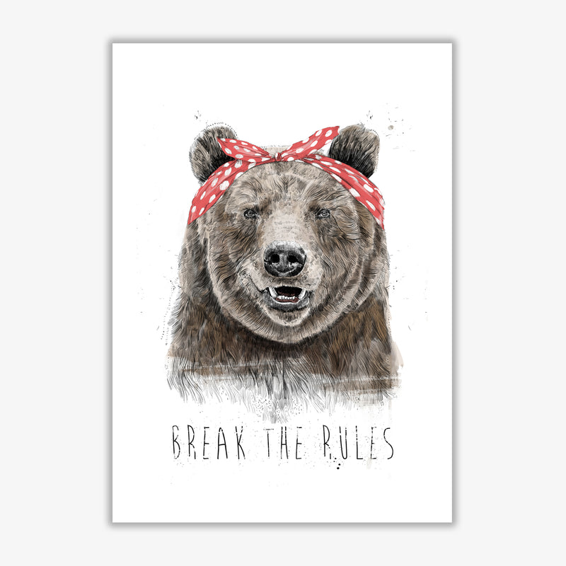 Break The Rules Grizzly Animal Art Print by Balaz Solti Print Only