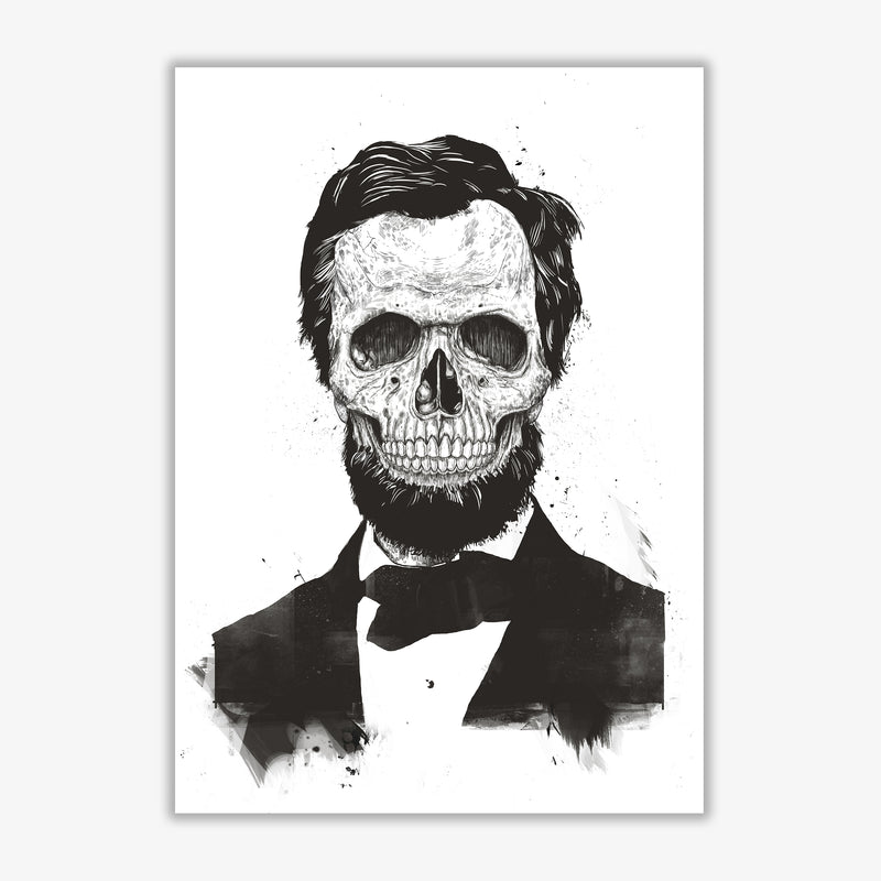 Dead Lincoln Skull B&W Modern Art Print by Balaz Solti Print Only