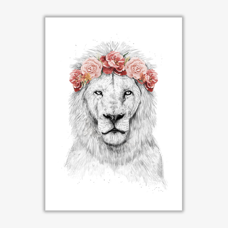 Festival Floral Lion Animal Art Print by Balaz Solti Print Only
