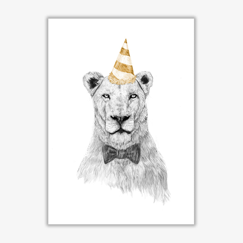 Get The Party Started Lion Colour Animal Art Print by Balaz Solti Print Only