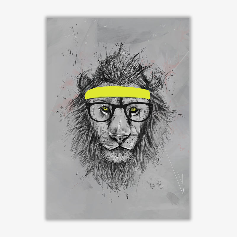 Hipster Lion Animal Art Print by Balaz Solti Print Only