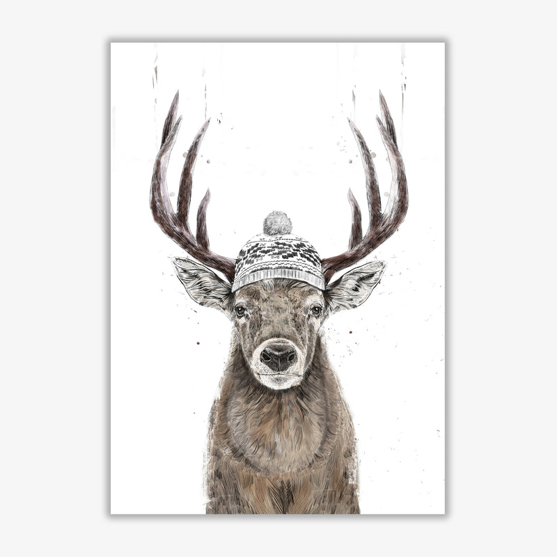 Lets Go Outside Reindeer Animal Art Print by Balaz Solti Print Only
