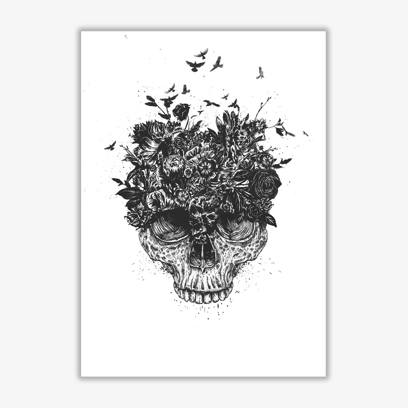 My Head Is A Jungle Skull B&W Art Print by Balaz Solti Print Only