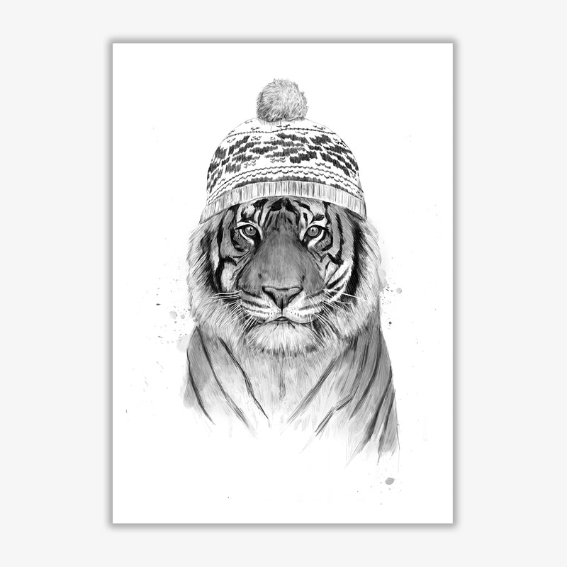 Siberian Tiger B&W Animal Art Print by Balaz Solti Print Only