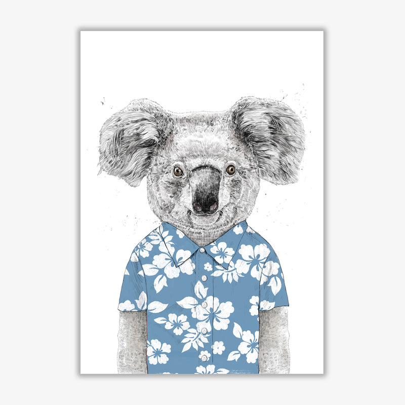 Summer Koala Blue Animal Art Print by Balaz Solti Print Only
