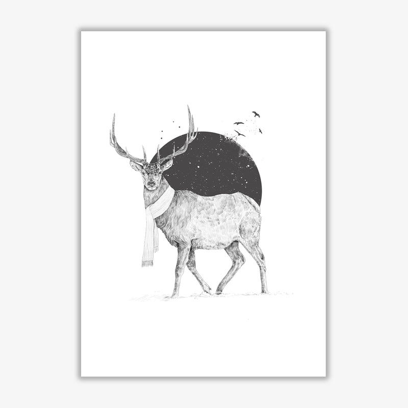 Winter Is All Around Stag Animal Art Print by Balaz Solti Print Only